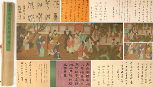 Chinese Drawing Character Story Hand Scroll,Li Zhaodao Mark