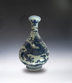 Blue and White Dragon Pattern Porcelain Vase