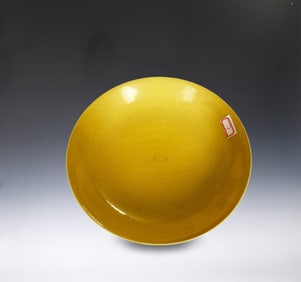 Drawing Dragon Porcelain Yellowish Porcelain Dish