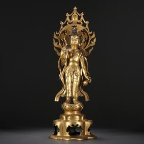 Gilt Bronze GuanYin Figure