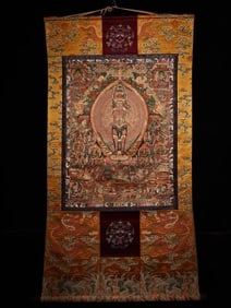 Colour Painted Thousand Hand GuanYin Pattern Tangka