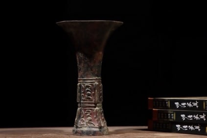 Chinese Bronze Carved Flower Pattern Flower Pot