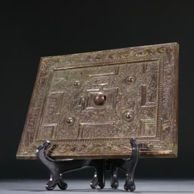 Chinese Bronze Carved Beast Pattern Mirror