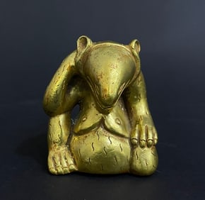 Gilt Bronze Carved Bear Shape Ornament