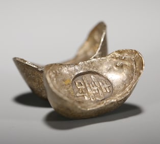 Group of Three Silver Ingot Ornament