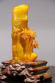 Shoushan Tianhuang Carved Bamboo Ornament