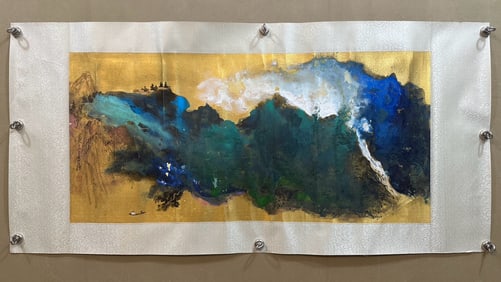 Chinese Drawing Coloured Landscape Painting,Zhang Daqian Mark