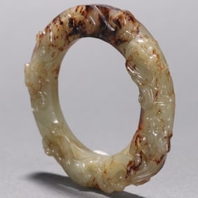 Jade Carved Dragon Pattern Ring