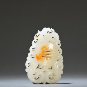 Jade Carved Dragon and Phoenix Pattern Pendant