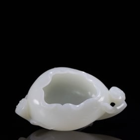 Jade Carved Lotus Flower Shape Washer