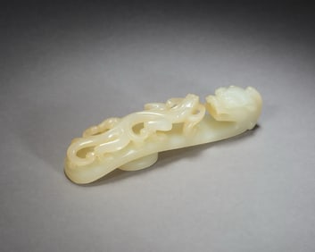 Jade Carved Dragon Pattern Belt Hook