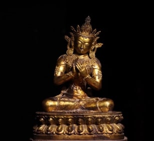 Gilt Bronze GuanYin Figure