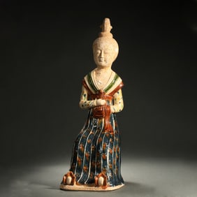Sancai Pottery Beauty Ornament