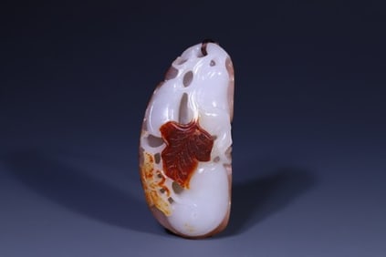 Jade Carved Gourd Shape Ornament