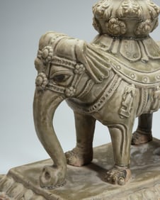 Yue Ware Elephant Shape Porcelain Ornament