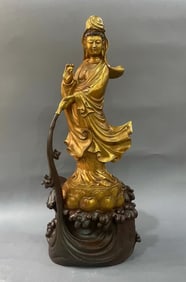 Gilt Bronze GuanYin Figure