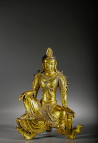 Gilt Bronze GuanYin Figure