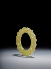 Jade Carved Bamboo Shape Ring