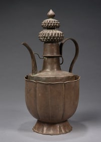 Silver Teapot and Lotus Flower Shape Pot