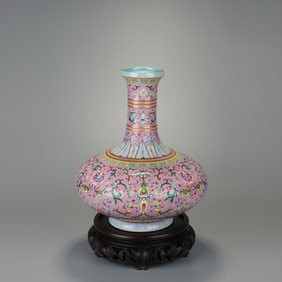 Famille Rose Flower Branch Pattern Porcelain Vase