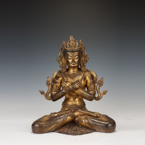 Gilt Bronze GuanYin Figure