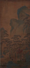 Chinese Drawing Landscape Painting,Wu Zhen Mark