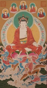 Chinese Drawing GuanYin and Beast Painting,Wu Daozi Mark