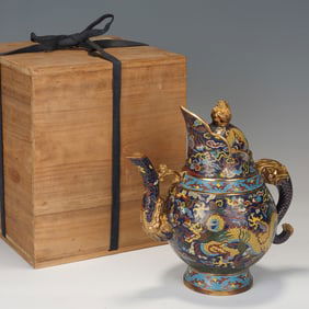 Bronze Cloisonne Carved Dragon Pattern Pot