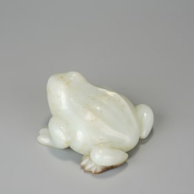 Jade Carved Frog Shape Ornament
