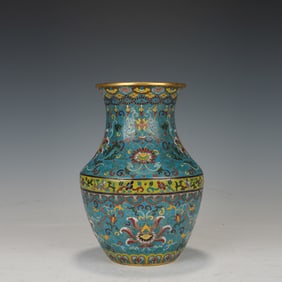 Bronze Cloisonne Carved Flower Branch Pattern Vase