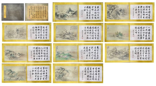 Chinese Drawing Landscape Painting Album,Wang Hui Mark