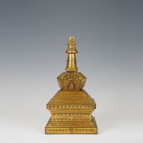 Gilt Bronze Pagoba Figure