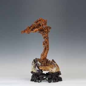 Boxwood Carved Pine Tree Shape Ornament