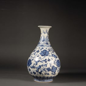 Blue and White Flower Branch Pattern Porcelain Vase