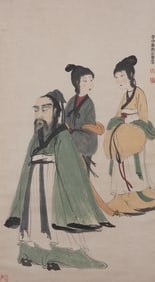 Chinese Drawing Character Story Painting,Fu Baoshi Mark