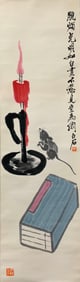 Chinese Drawing Mouse and Candle Painting,Qi Baishi Mark