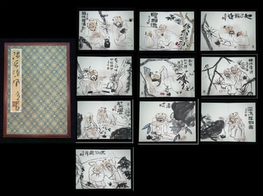 Chinese Drawing Character Story Painting Album,Wang Mengqi Mark