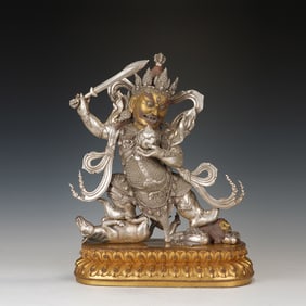 Tibetan Gilt Silver kuberd Figure