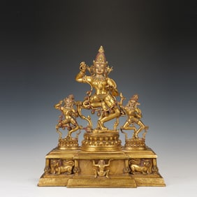 Gilt Bronze Sarasvati Figure