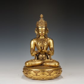 Gilt Bronze GuanYin Figure