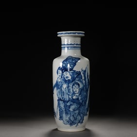 Blue and White Character Story Pattern Porcelain Vase