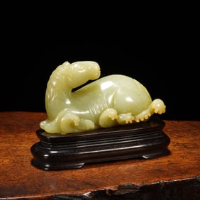 Jade Carved Horse Ornament