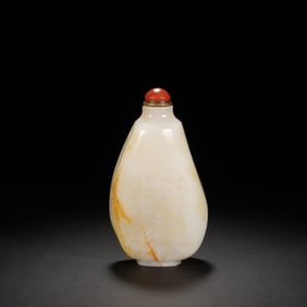 Jade Carved Poetry Pattern Snuff Bottle