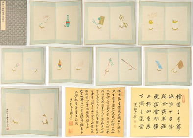 Chinese Drawing Buddha Hand and Vajra Painting Album,Zhang Daqian Mark