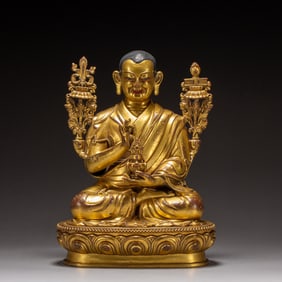 Gilt Bronze Tsongkhapa Figure
