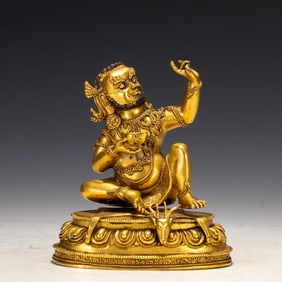 Gilt Bronze Guardian Figure