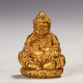 Gilt Bronze Yellow Jambala Figure