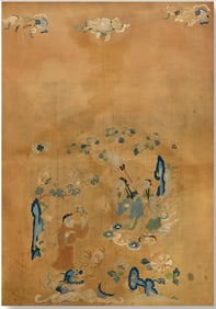 A SANLAN 'ROMANCE OF THE WESTERN CHAMBER'EMBROIDERY SCREEN