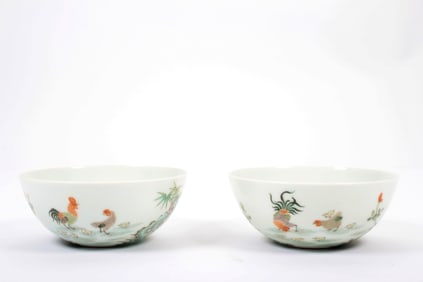 A PAIR OF DOUCAI CUPS