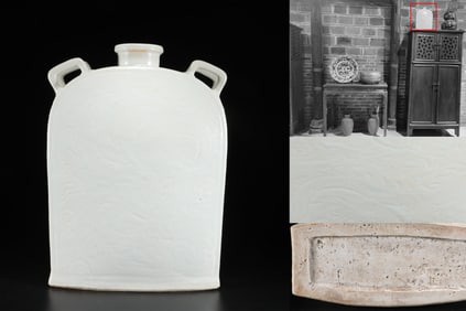 A WHITE GLAZED 'DRAGON'VASE